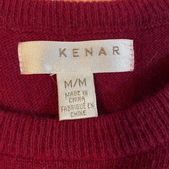 Burgundy Kenar scoop neck sweater sz M - Picture 2 of 5